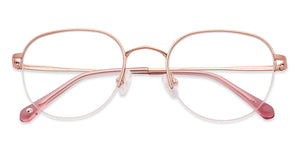 Rose Gold Round Half Rim Unisex Eyeglasses by John Jacobs-151472