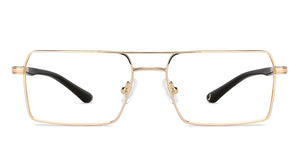 Gold Rectangle Full Rim Unisex Eyeglasses by John Jacobs-145145