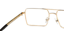Load image into Gallery viewer, Gold Rectangle Full Rim Unisex Eyeglasses by John Jacobs-145145