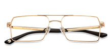 Load image into Gallery viewer, Gold Rectangle Full Rim Unisex Eyeglasses by John Jacobs-145145