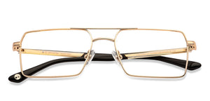 Gold Rectangle Full Rim Unisex Eyeglasses by John Jacobs-145145