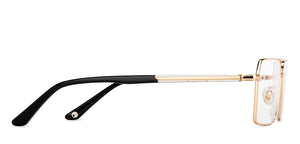 Gold Rectangle Full Rim Unisex Eyeglasses by John Jacobs-201444