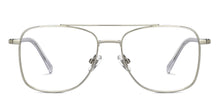 Load image into Gallery viewer, Silver Rectangle Full Rim Unisex Eyeglasses by John Jacobs-201447