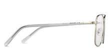 Load image into Gallery viewer, Silver Rectangle Full Rim Unisex Eyeglasses by John Jacobs-201447