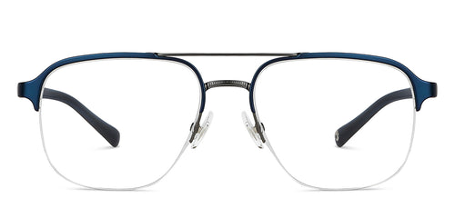 Blue Square Half Rim Unisex Eyeglasses by John Jacobs-145154