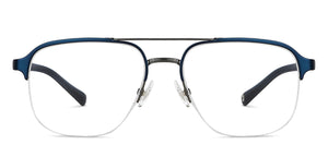 Blue Square Half Rim Unisex Eyeglasses by John Jacobs-145154