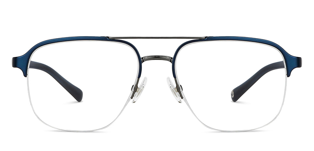 Blue Square Half Rim Unisex Eyeglasses by John Jacobs-145154