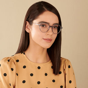 Grey Round Full Rim Unisex Eyeglasses by John Jacobs-146466