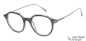 Grey Round Full Rim Unisex Eyeglasses by John Jacobs-146466