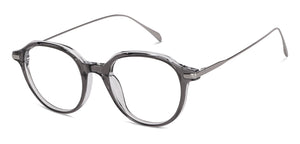 Grey Round Full Rim Unisex Eyeglasses by John Jacobs-146466