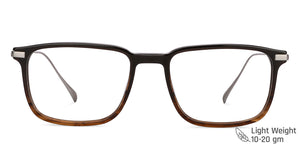 Brown Rectangle Full Rim Unisex Eyeglasses by John Jacobs-146470