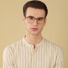 Load image into Gallery viewer, Brown Rectangle Full Rim Unisex Eyeglasses by John Jacobs-146471