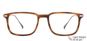 Brown Rectangle Full Rim Unisex Eyeglasses by John Jacobs-146471