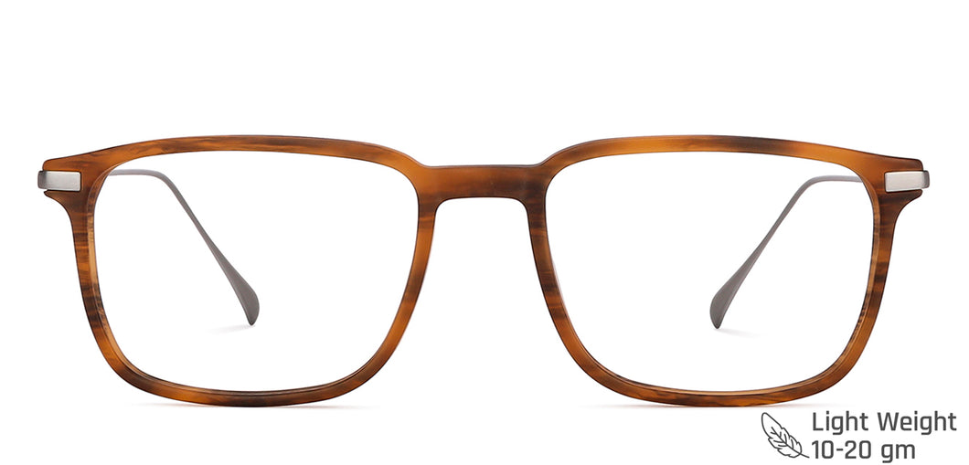 Brown Rectangle Full Rim Unisex Eyeglasses by John Jacobs-146471