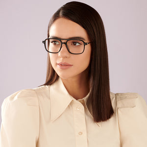 Black Wayfarer Full Rim Unisex Eyeglasses by John Jacobs-146473