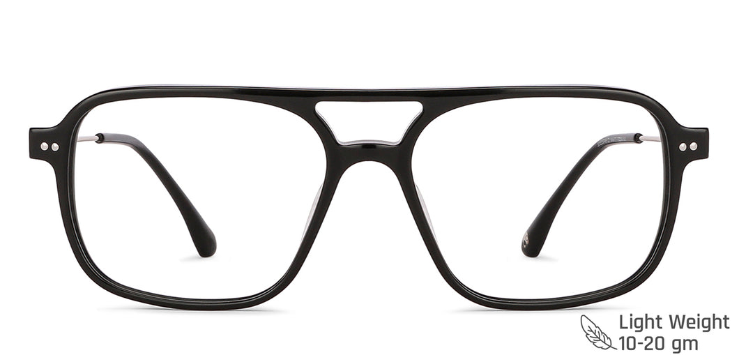 Black Wayfarer Full Rim Unisex Eyeglasses by John Jacobs-146473