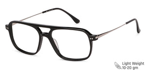 Black Wayfarer Full Rim Unisex Eyeglasses by John Jacobs-146473