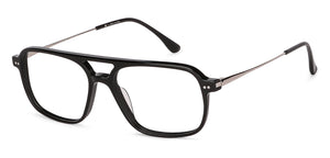 Black Wayfarer Full Rim Unisex Eyeglasses by John Jacobs-146473