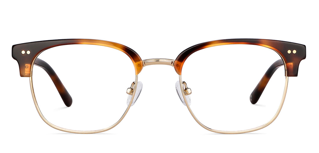 Brown Clubmaster Full Rim Unisex Eyeglasses by John Jacobs-146597