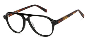 Black Aviator Full Rim Unisex Eyeglasses by John Jacobs-146792