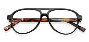 Black Aviator Full Rim Unisex Eyeglasses by John Jacobs-146792