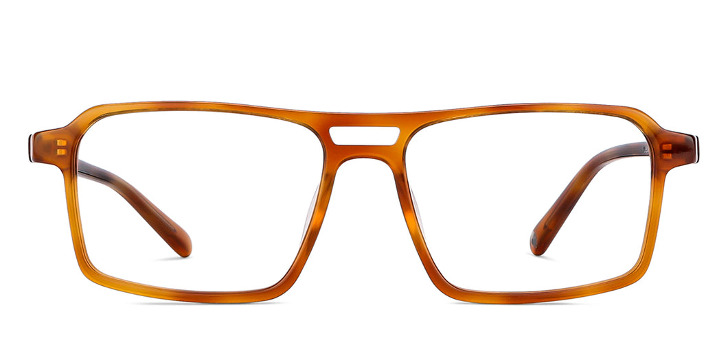 Brown Rectangle Full Rim Unisex Eyeglasses by John Jacobs-146800