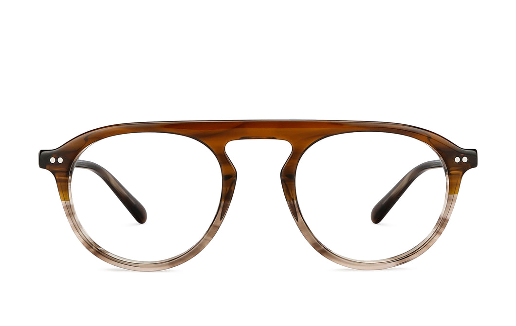 Brown Aviator Full Rim Unisex Eyeglasses by John Jacobs-147198