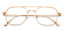 Load image into Gallery viewer, Gold Square Full Rim Unisex Eyeglasses by John Jacobs-147400