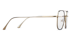 Gold Aviator Full Rim Unisex Eyeglasses by John Jacobs-147402