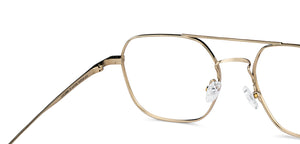 Gold Aviator Full Rim Unisex Eyeglasses by John Jacobs-147402