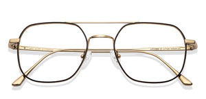 Gold Aviator Full Rim Unisex Eyeglasses by John Jacobs-147402