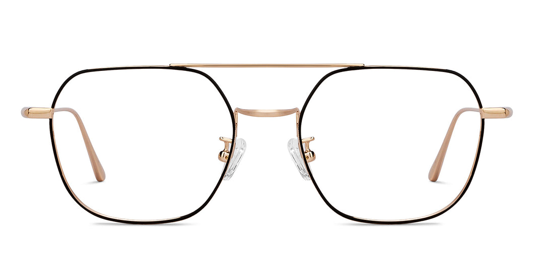 Gold Square Full Rim Unisex Eyeglasses by John Jacobs-205181