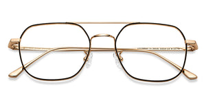 Gold Square Full Rim Unisex Eyeglasses by John Jacobs-205181