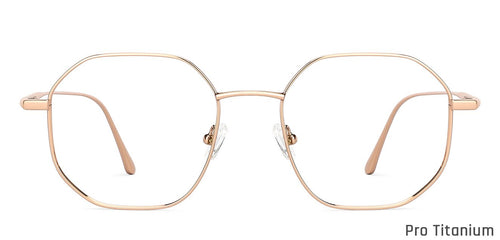 Rose Gold Hexagonal Full Rim Women Eyeglasses by John Jacobs-147403