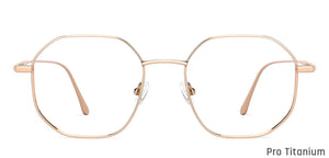 Rose Gold Hexagonal Full Rim Women Eyeglasses by John Jacobs-147403