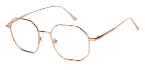 Rose Gold Hexagonal Full Rim Women Eyeglasses by John Jacobs-147403