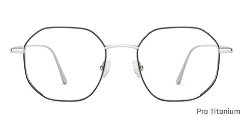 Black Hexagonal Full Rim Unisex Eyeglasses by John Jacobs-147404