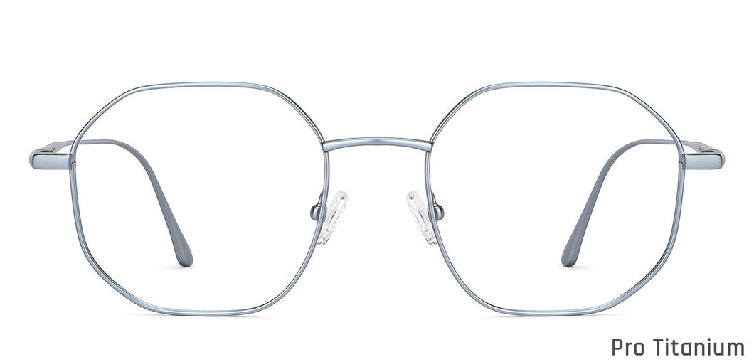 Blue Hexagonal Full Rim Unisex Eyeglasses by John Jacobs-147405