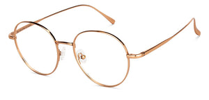 Gold Round Full Rim Unisex Eyeglasses by John Jacobs-147409
