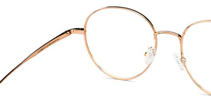 Gold Round Full Rim Unisex Eyeglasses by John Jacobs-147409