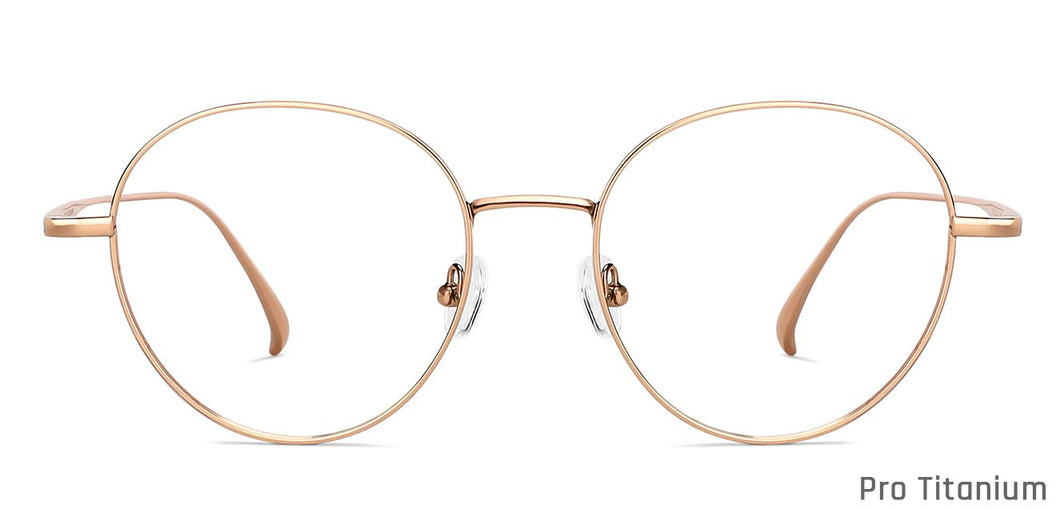 Gold Round Full Rim Unisex Eyeglasses by John Jacobs-147409