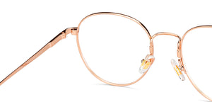 Gold Round Full Rim Unisex Eyeglasses by John Jacobs-147456