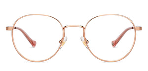 Gold Round Full Rim Unisex Eyeglasses by John Jacobs-147456