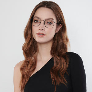 Black Rectangle Full Rim Unisex Eyeglasses by John Jacobs JJ-147463