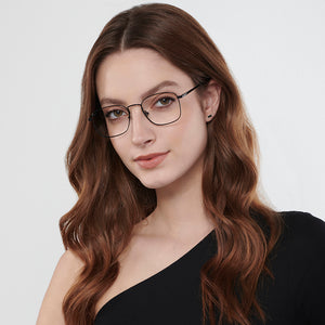 Black Rectangle Full Rim Unisex Eyeglasses by John Jacobs JJ-147463