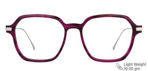 Purple Square Full Rim Women Eyeglasses by John Jacobs-147576