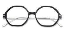 Load image into Gallery viewer, Black Hexagonal Full Rim Unisex Eyeglasses by John Jacobs-147586