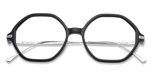Black Hexagonal Full Rim Unisex Eyeglasses by John Jacobs-147586