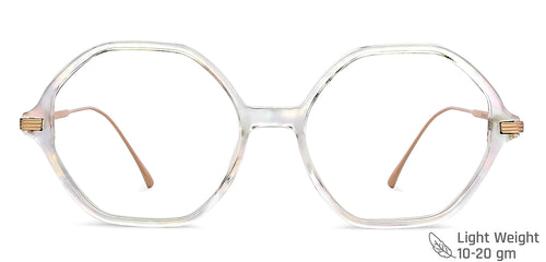 Transparent Hexagonal Full Rim Women Eyeglasses by John Jacobs-147587