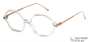 Transparent Hexagonal Full Rim Women Eyeglasses by John Jacobs-147587